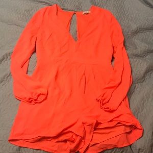 Charlotte Russe bright coral romper